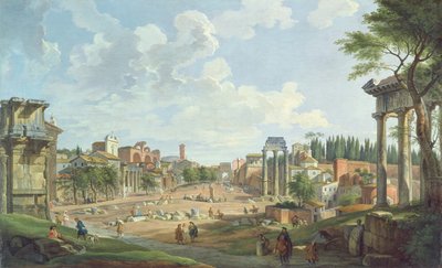 Vista do Fórum Romano, 1747 de Giovanni Paolo Pannini